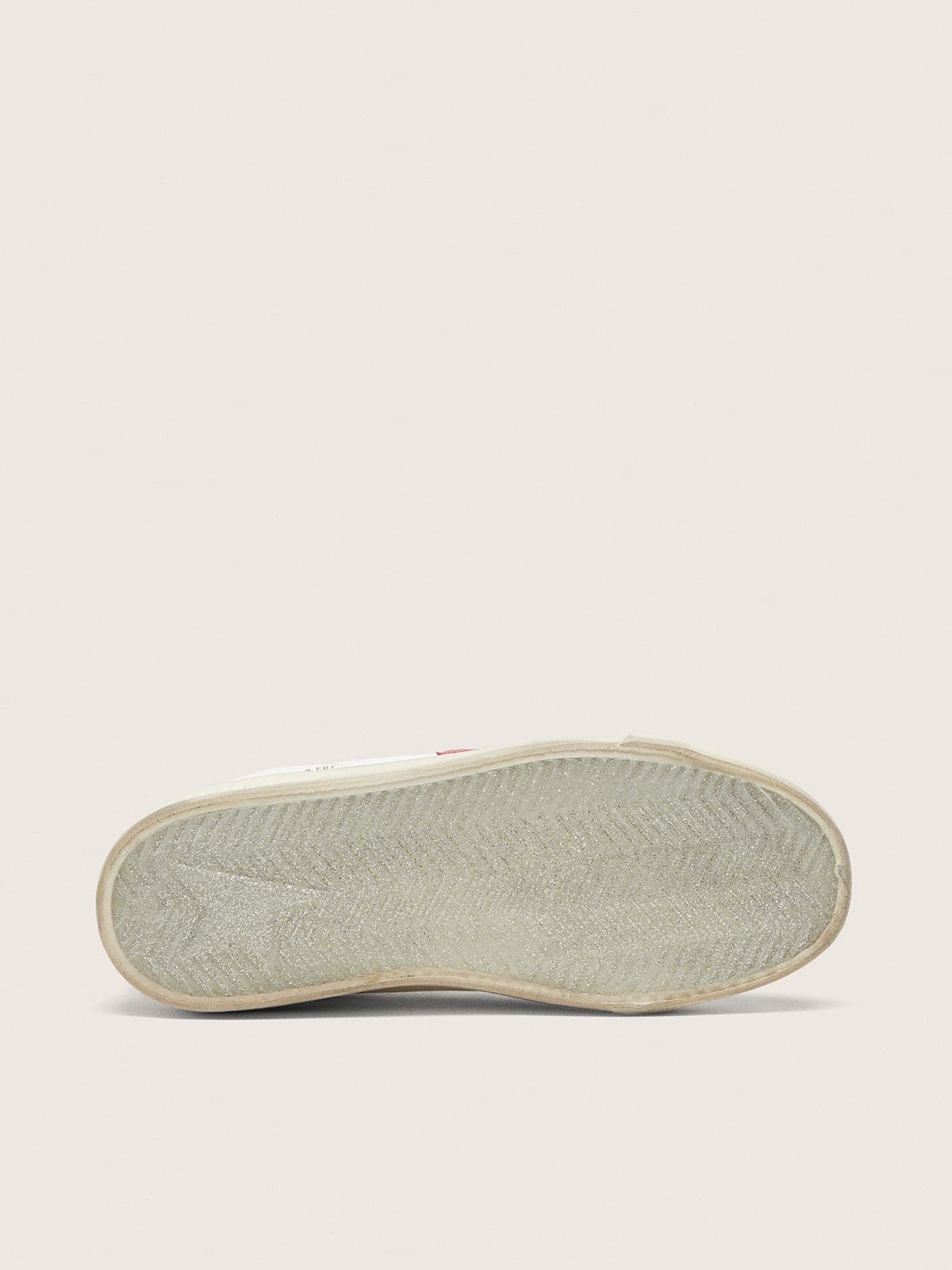 Golden Goose Stardan Damen aus wei&szlig;em Leder mit fuchsiafarbenem Stern Stardan pink woman