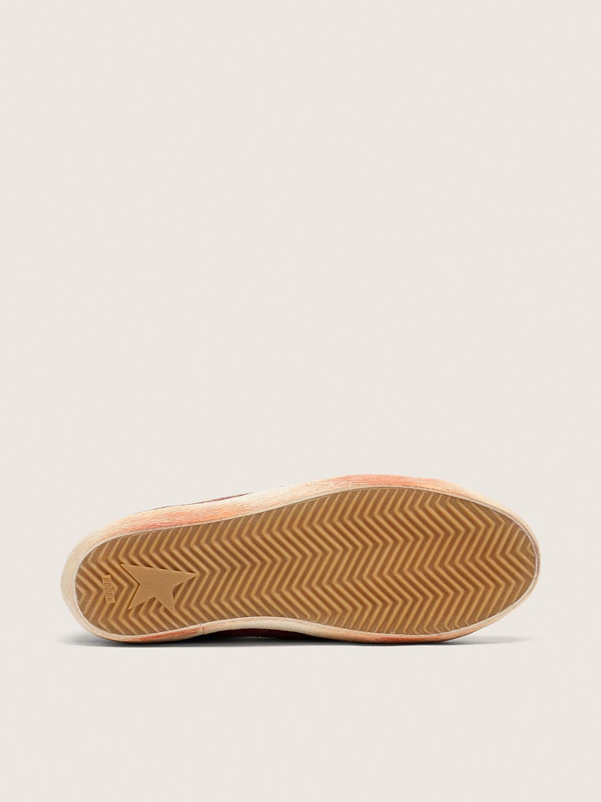 Golden Goose - Women&rsquo;s Super-Star in rust suede with metallic platinum leather star in 