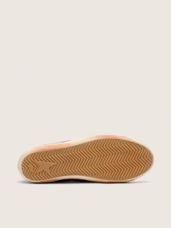 Golden Goose - Women&rsquo;s Super-Star in rust suede with metallic platinum leather star in 