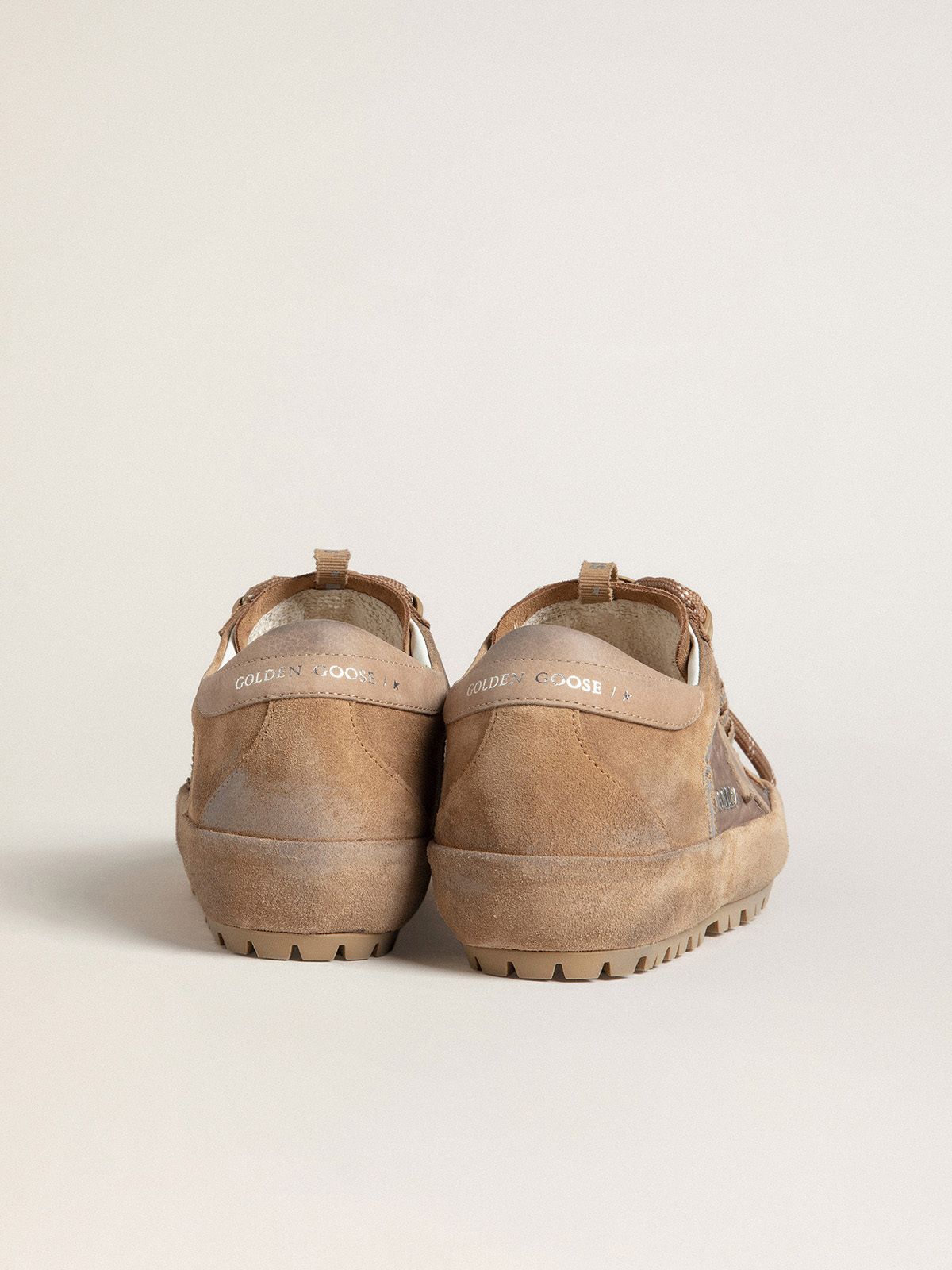 Golden Goose - Women's Super-Star Ski in Dolmias and caramel suede with marble nubuck star and heel tab in