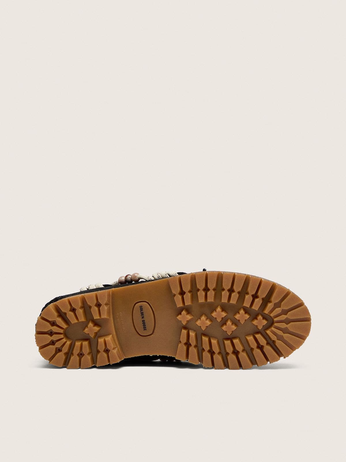 Golden Goose - Women's Cruise loafers in black waxed suede with black hiking laces in 