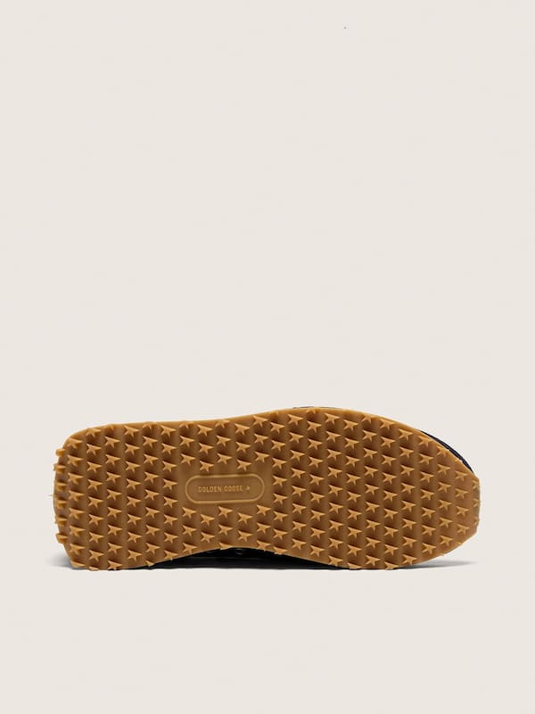 Golden Goose - Marathon Donna in suede nera con stella e talloncino in pelle in 