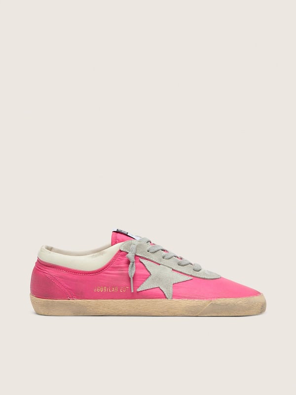 Golden Goose - Super-Star de mujer de nailon rosa fl&uacute;or con estrella de ante gris claro in 