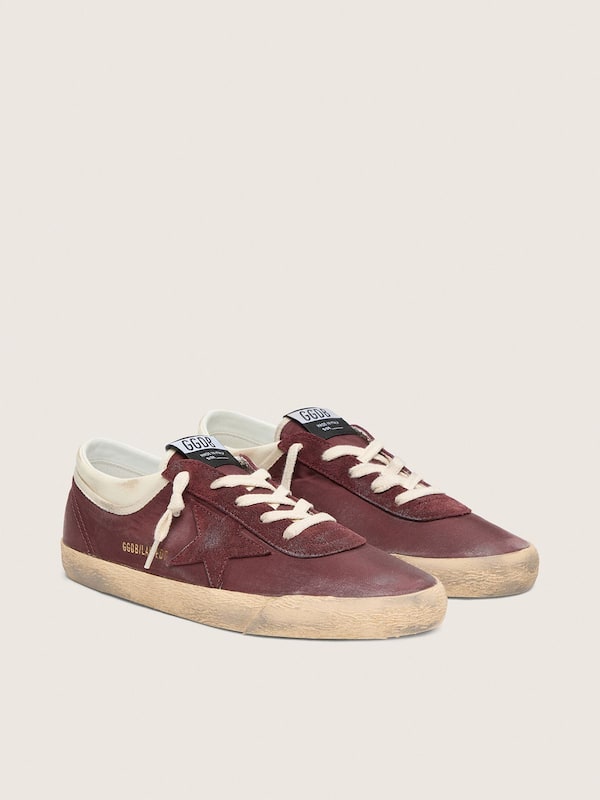 Golden Goose Women's Super-Star LAB in burgundy nylon with tone-on-tone star Super-Star burgundy woman
