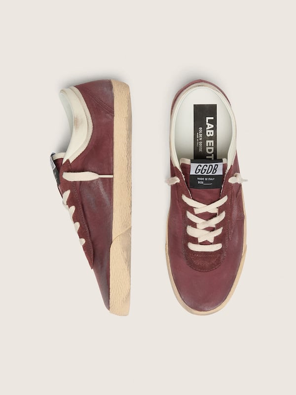 Golden Goose Women's Super-Star LAB in burgundy nylon with tone-on-tone star Super-Star burgundy woman