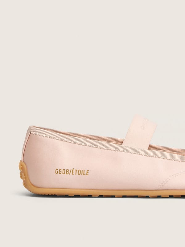 Golden Goose - Ballerines &Eacute;toile en satin rose poudr&eacute; avec &eacute;toile brod&eacute;e rose poudr&eacute; et bande &eacute;lastique in 