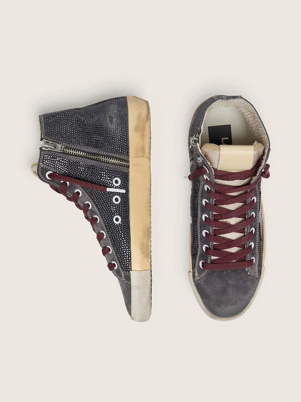 Women&rsquo;s Francy LAB in black suede with black star and black Swarovski