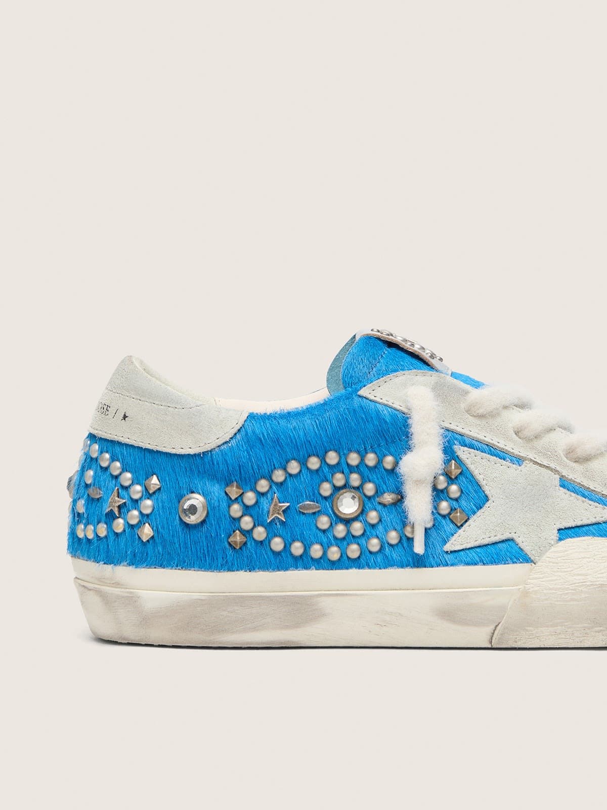 Golden Goose - Super-Star レディース LAB ポニースキン（ロイヤルブルー） スエードスター＆スタッズ in 