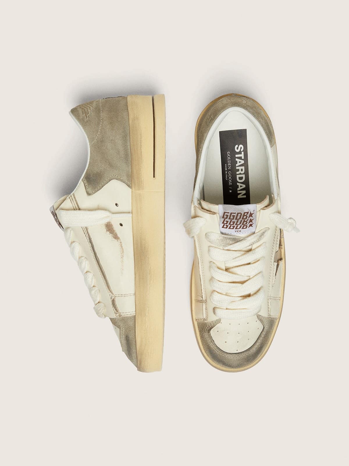 Women&rsquo;s Stardan LTD in suede and white nappa with gold star