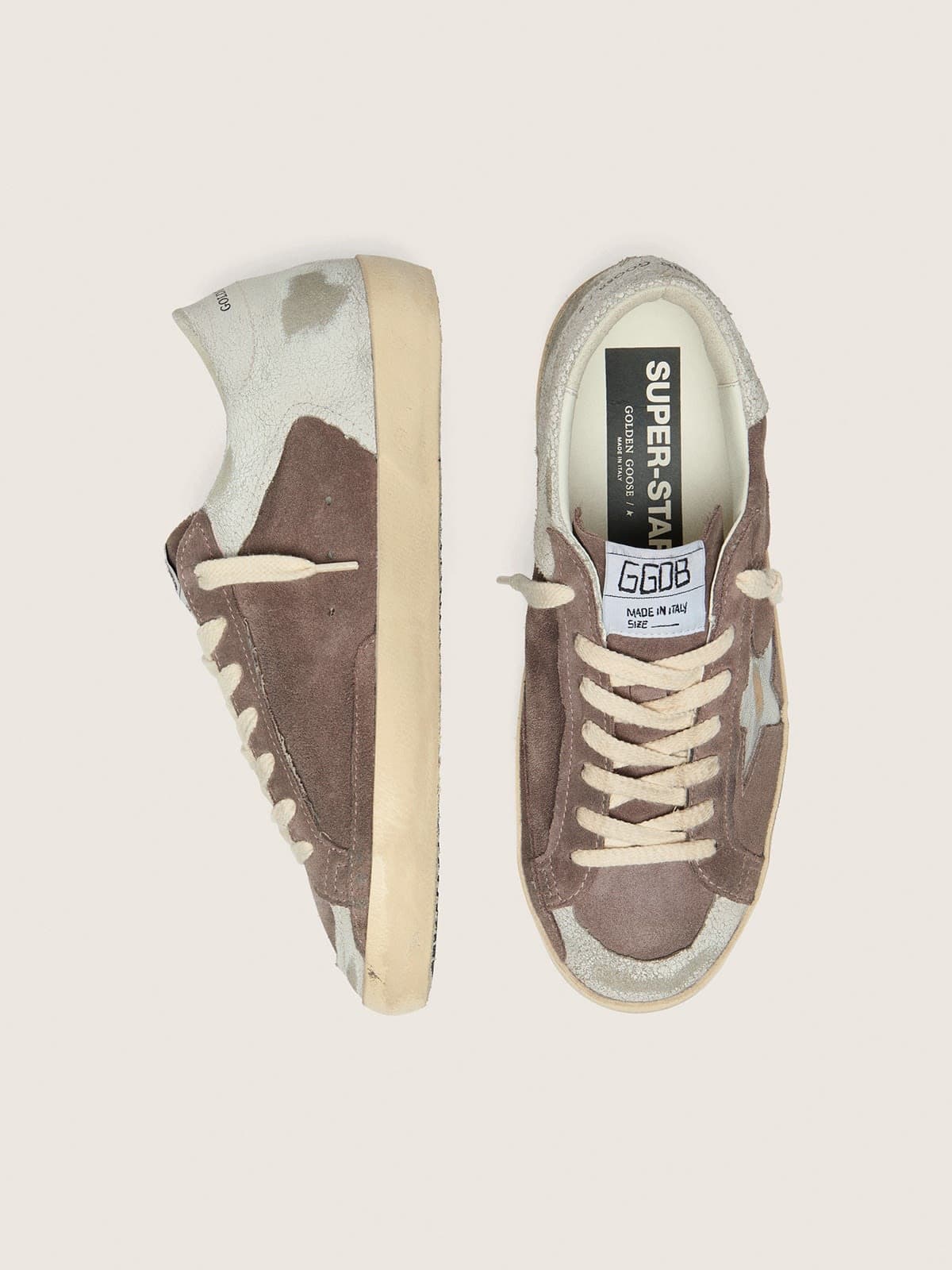 Golden Goose - Super-Star LTD de mujer de ante lavanda con estrella plateada in 