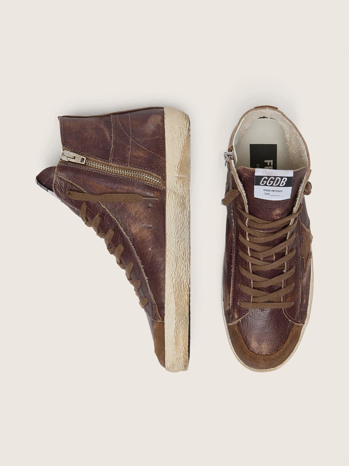 Women&rsquo;s Francy LTD in dark brown leather with beige star
