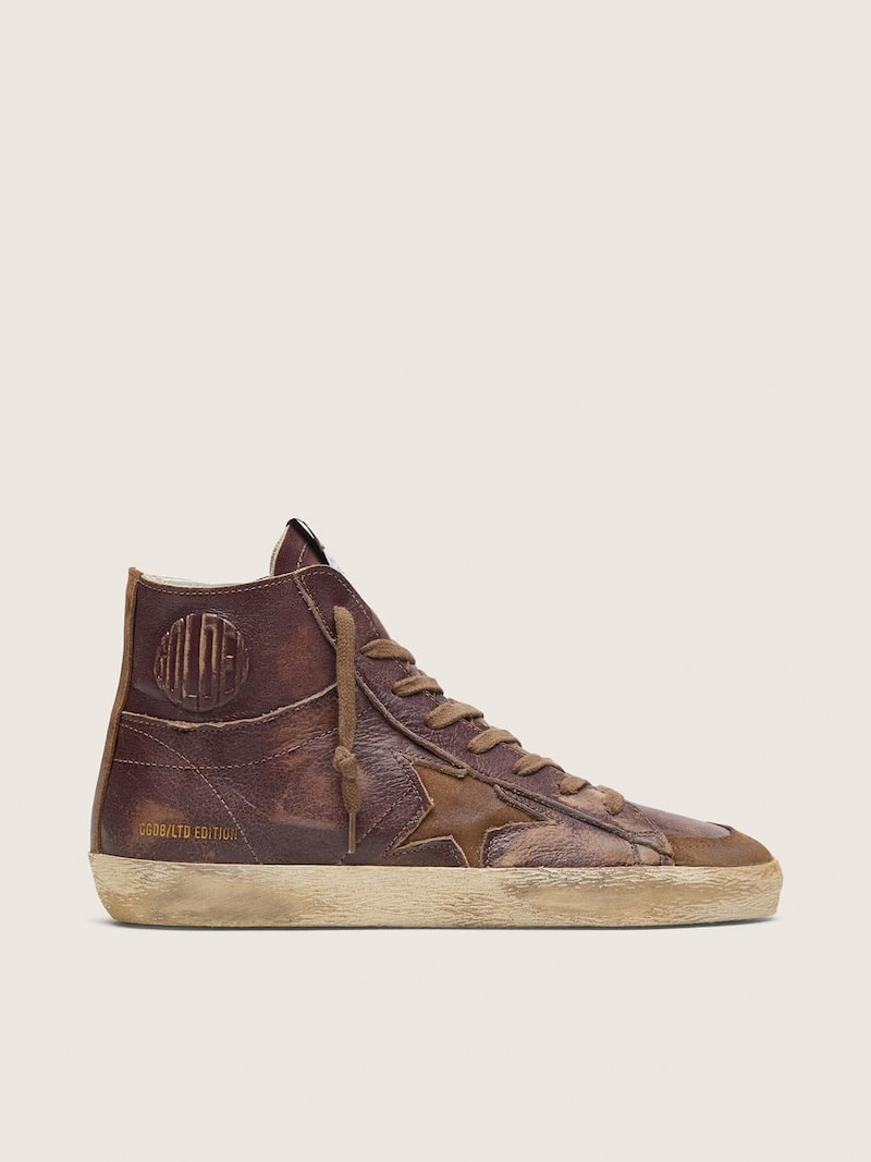 Women&rsquo;s Francy LTD in dark brown leather with beige star