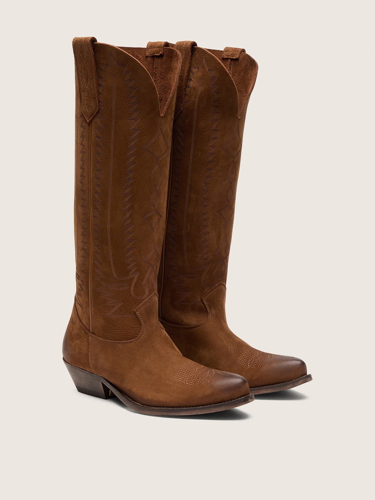 Golden Goose - Bottes Wish Star en cuir marron avec motif grav&eacute; au laser in 