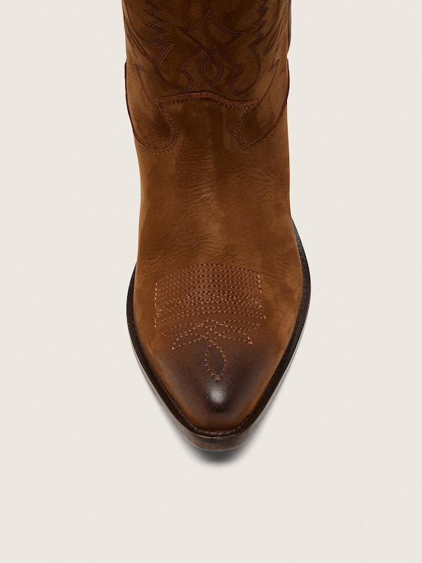 Golden Goose - Wish Star boots in brown leather with laser-engraved pattern in 