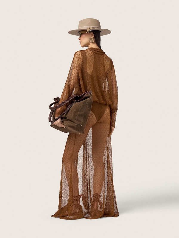 Golden Goose - Flache Damensandale mit bordeauxfarbenem Paisleymuster und Schmuckdetail in 