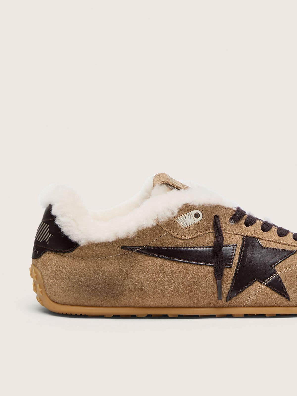 Golden Goose Marathon Speed donna in suede tabacco con stella nera Marathon Speed