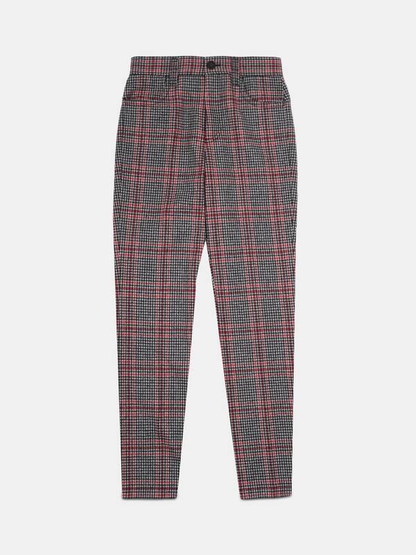Algisa trousers with houndstooth tartan pattern