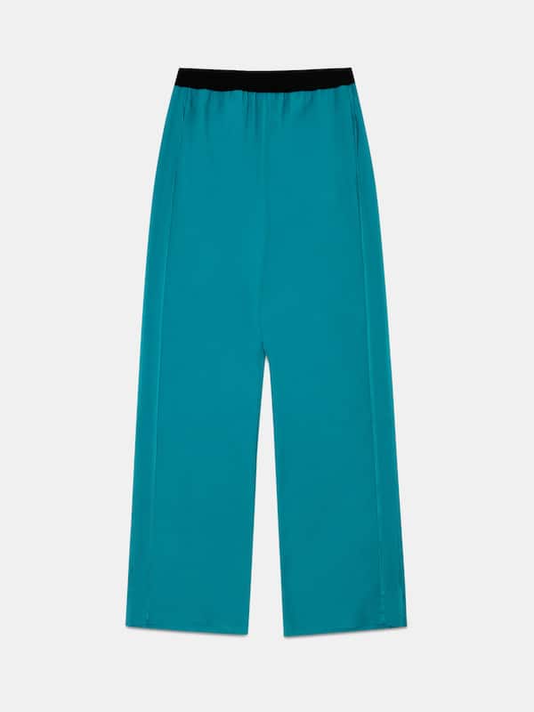 Golden Goose - Petrol green Amarilli trousers with a relaxed fit in 