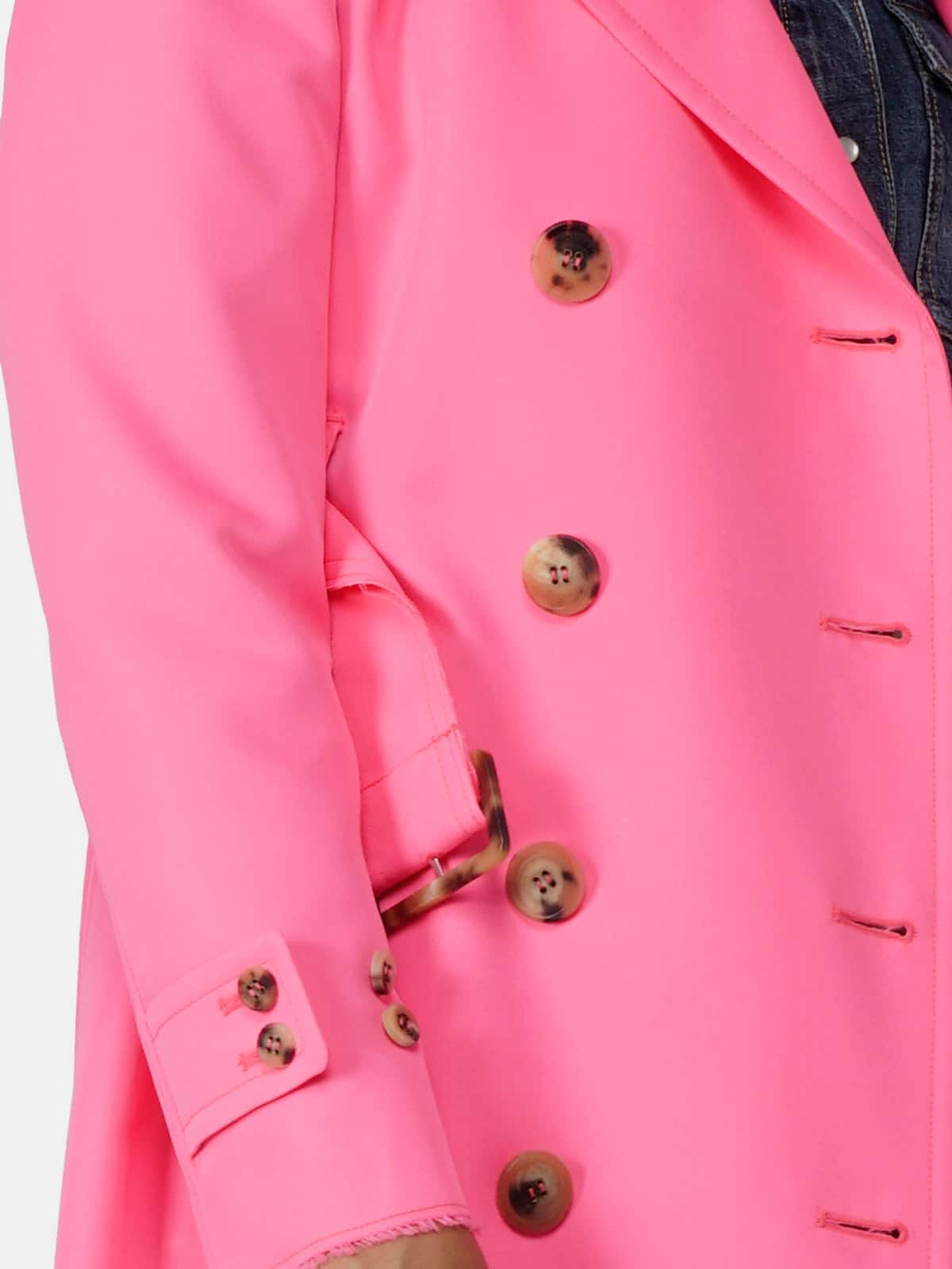 Golden Goose - Abigail trench coat in fuchsia fabric with pins in 