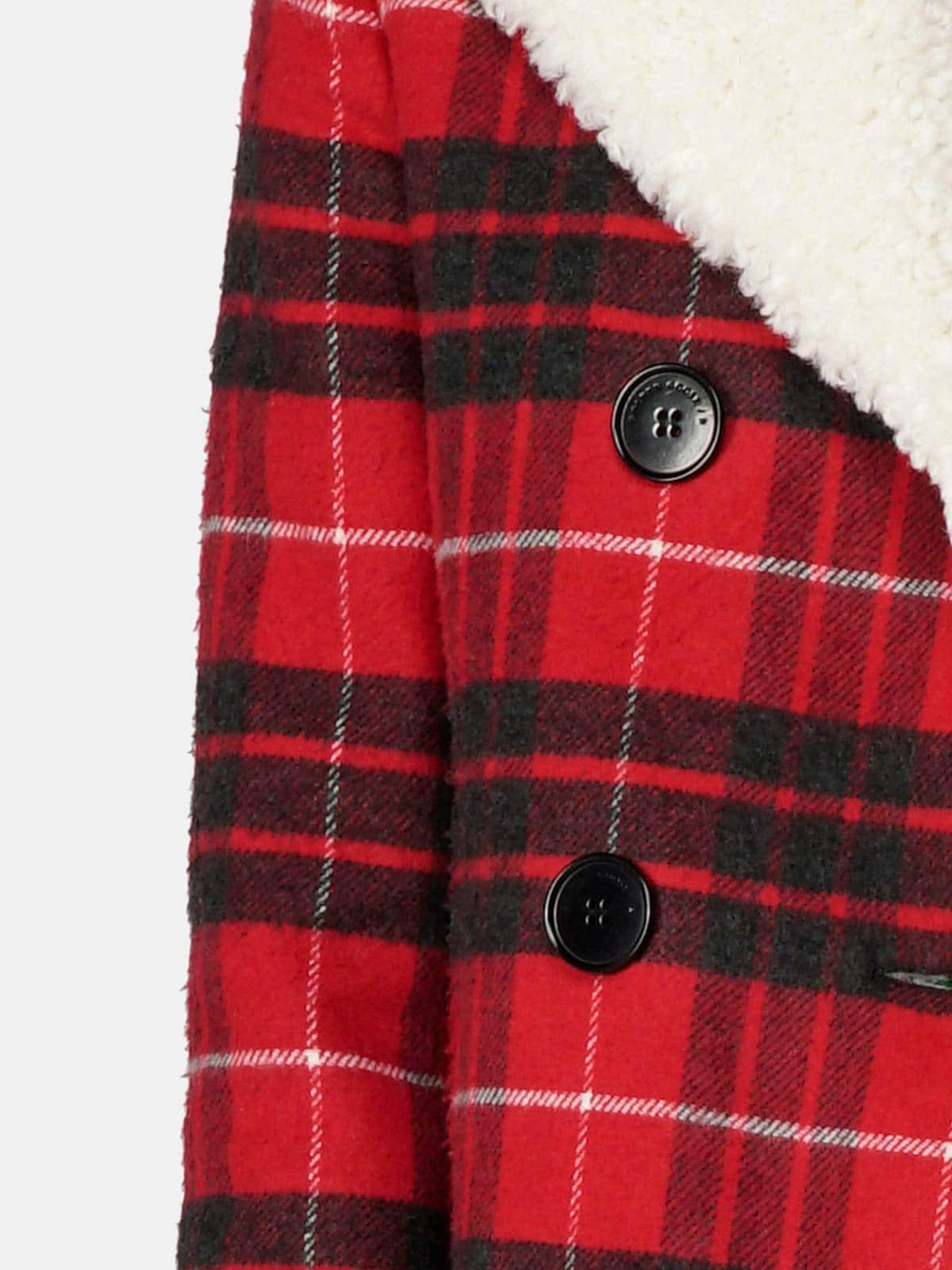 Golden Goose - Alida pea coat in tartan with shearling lining in 