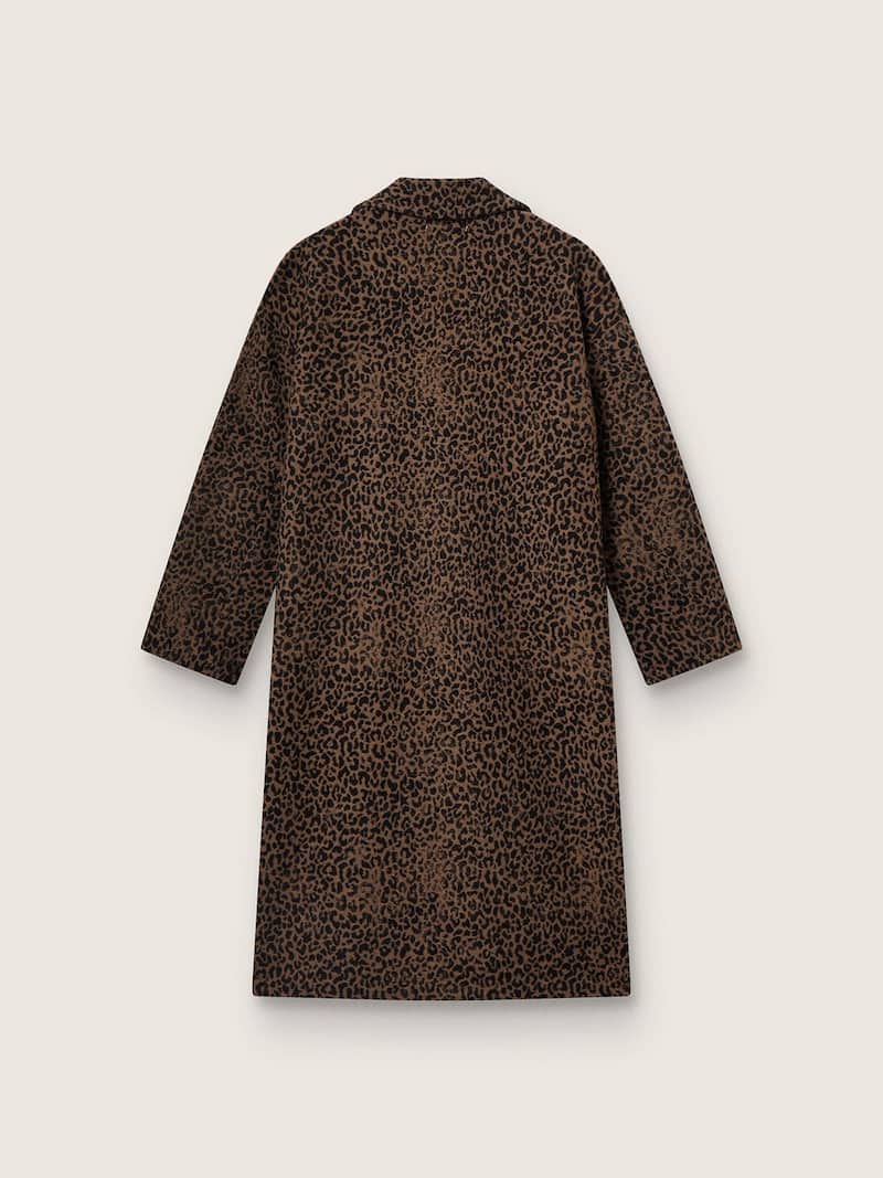 Golden Goose - Women's single-breasted cocoon coat in wool with jacquard motif in 