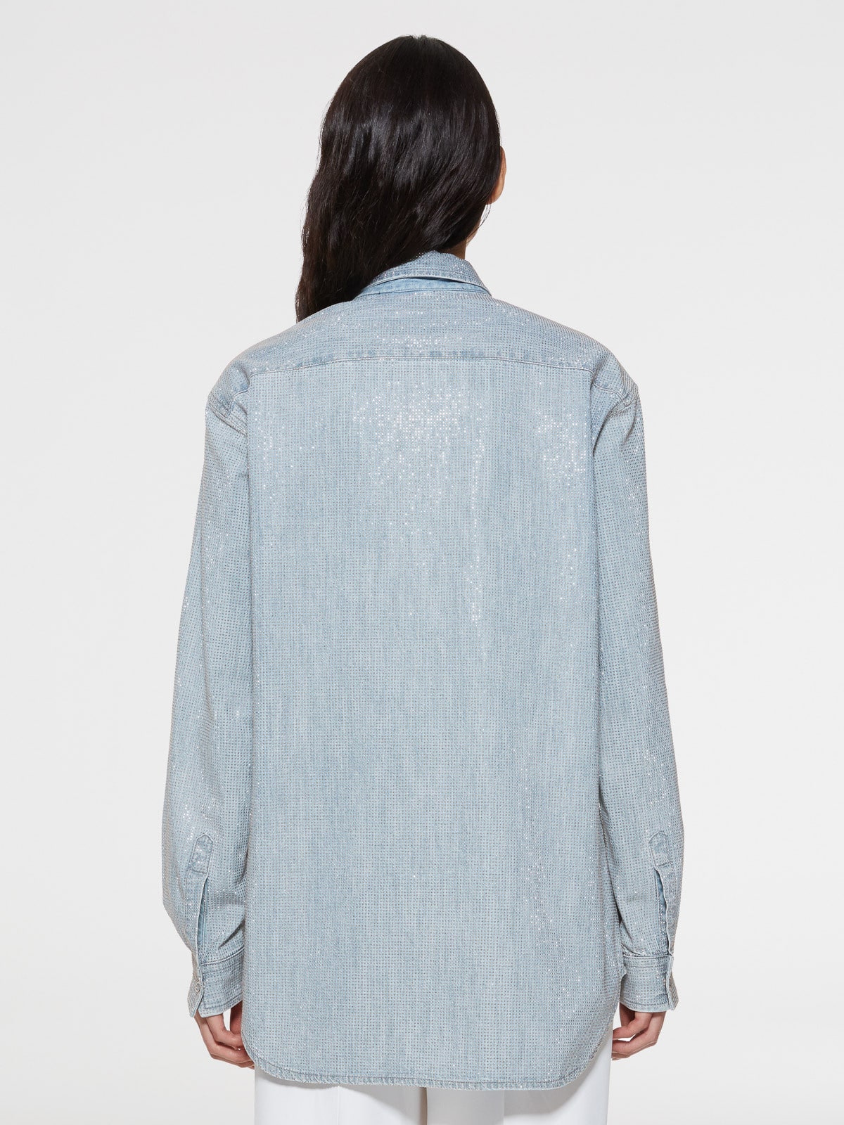 Golden Goose - Becca denim shirt with rhinestones in 