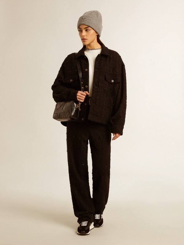Golden Goose - Women’s black denim jacket with embroidery  in 
