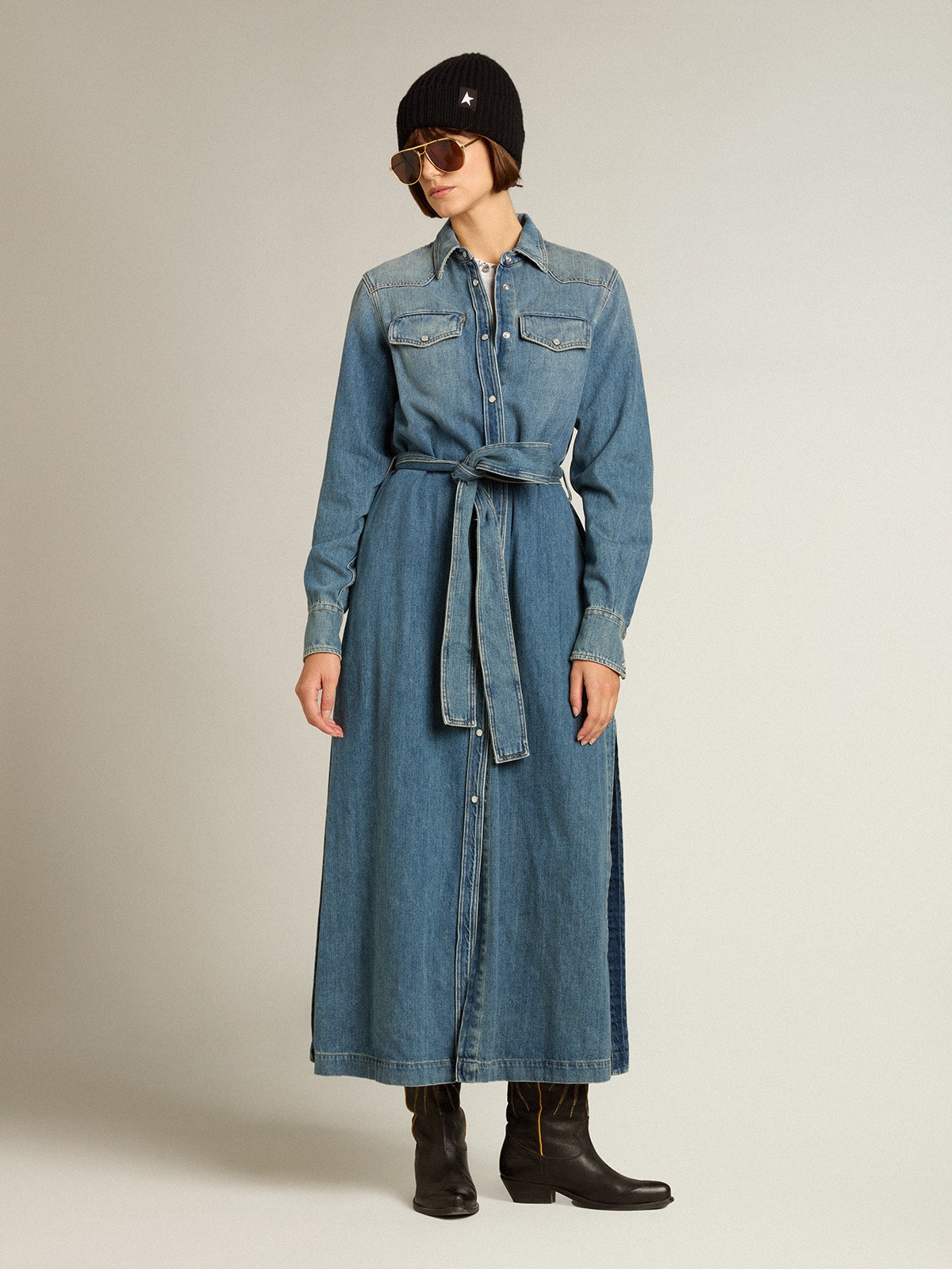 Women’s denim shirt dress | Golden Goose