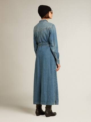 TOM TAILOR Denim Vestito Donna Mini Abito Manica Corta Con Fiocco In Vita - Taglia Regolare, Viscosa Fluida