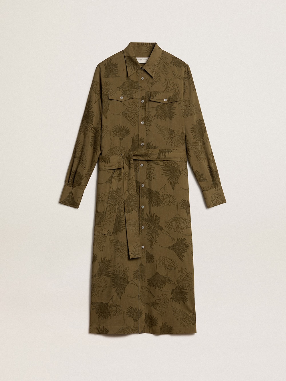 Golden Goose - Women's viscose and cotton shirt dress with floral print in 