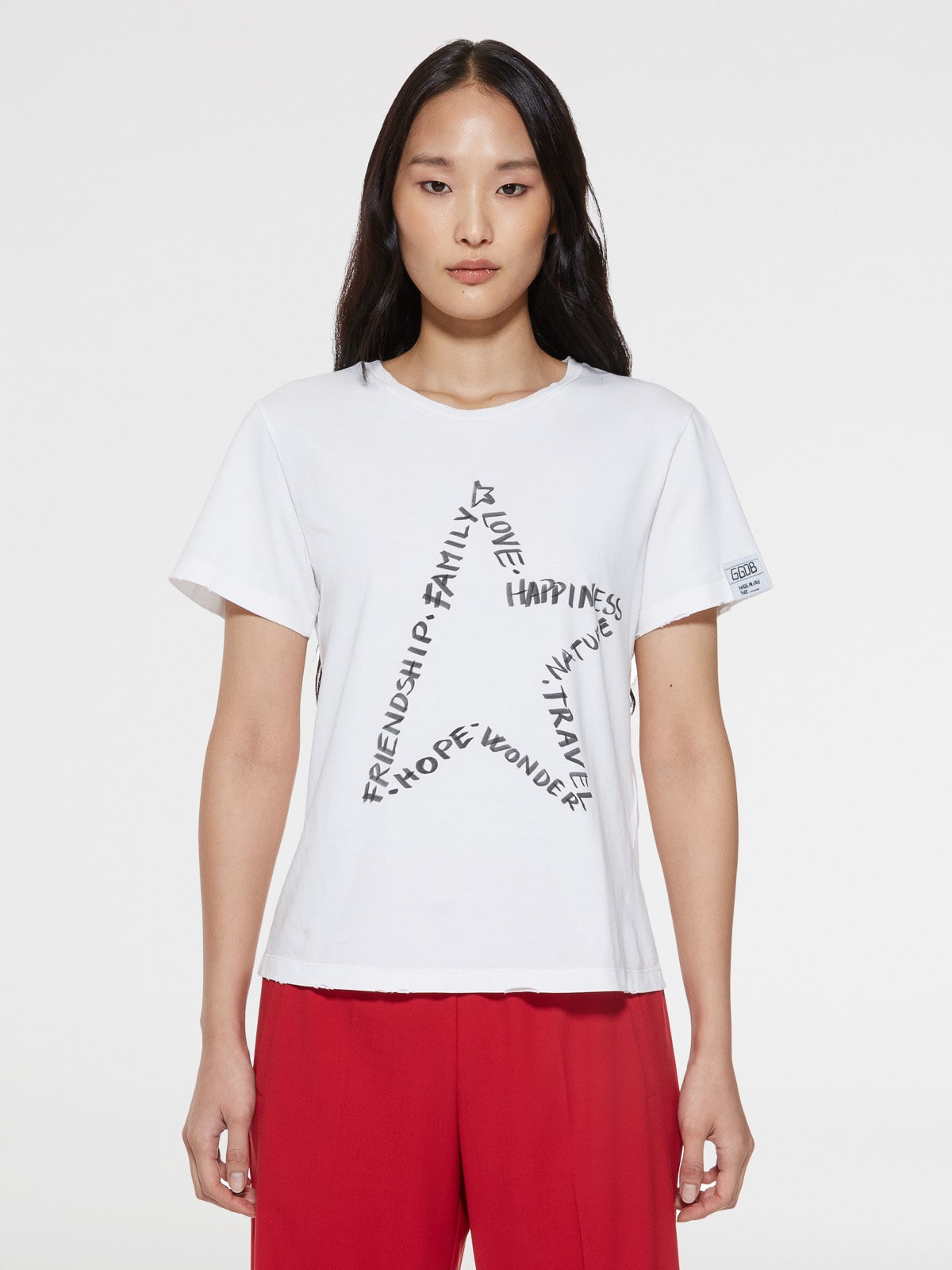 Golden Goose - Ania T-shirt with star print on the front in 