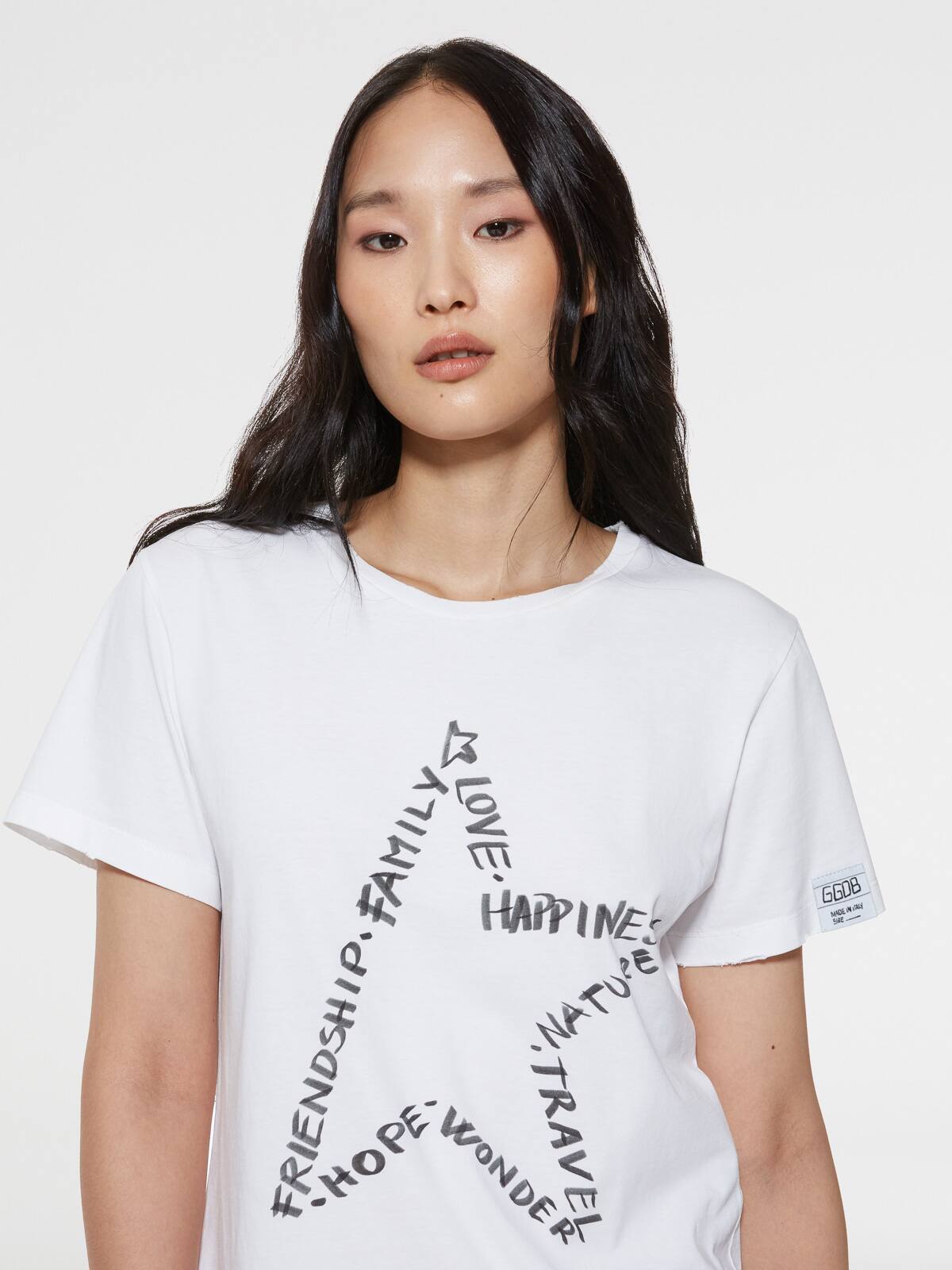 Golden Goose - Ania T-shirt with star print on the front in 