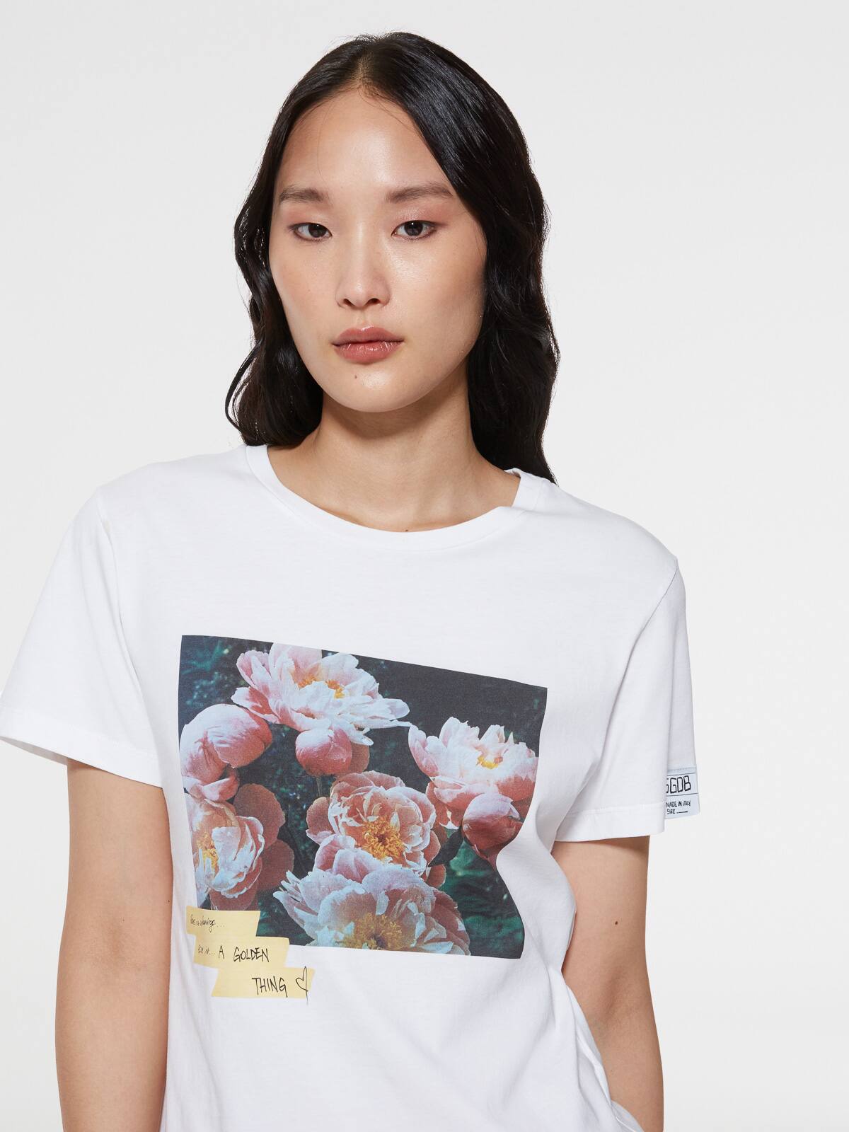 Golden Goose - Dream Maker Collection Ania T-shirt with adhesive tape-effect print in 