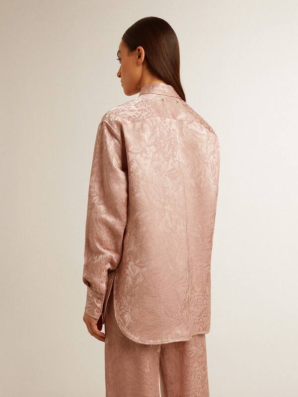 Golden Goose - Women's pink viscose shirt with floral pattern in 