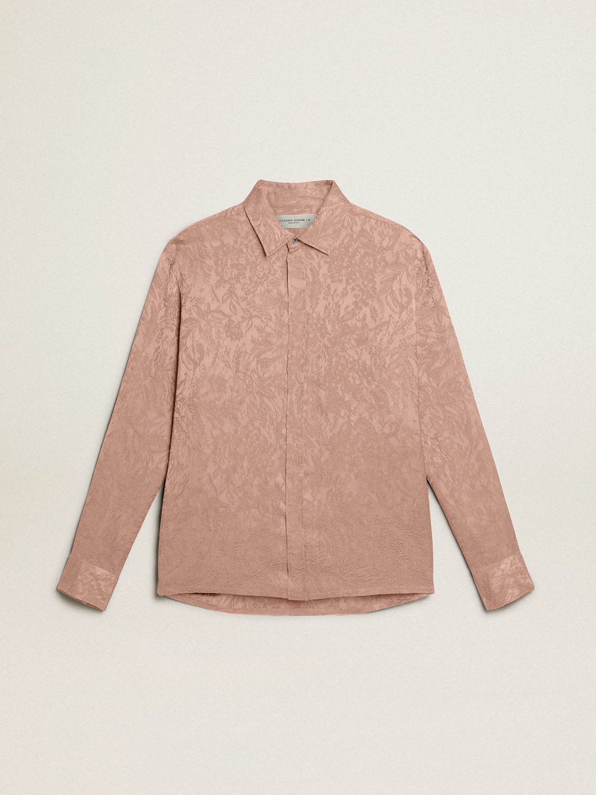 Golden Goose - Camisa de mujer de viscosa color rosa con motivo floral in 