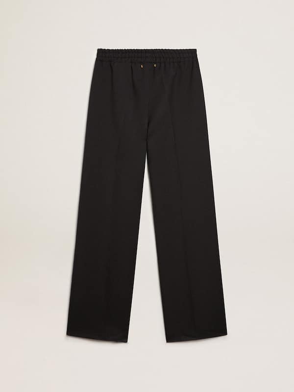 Golden Goose - Women&rsquo;s sweatpants in dark blue wool gabardine in 