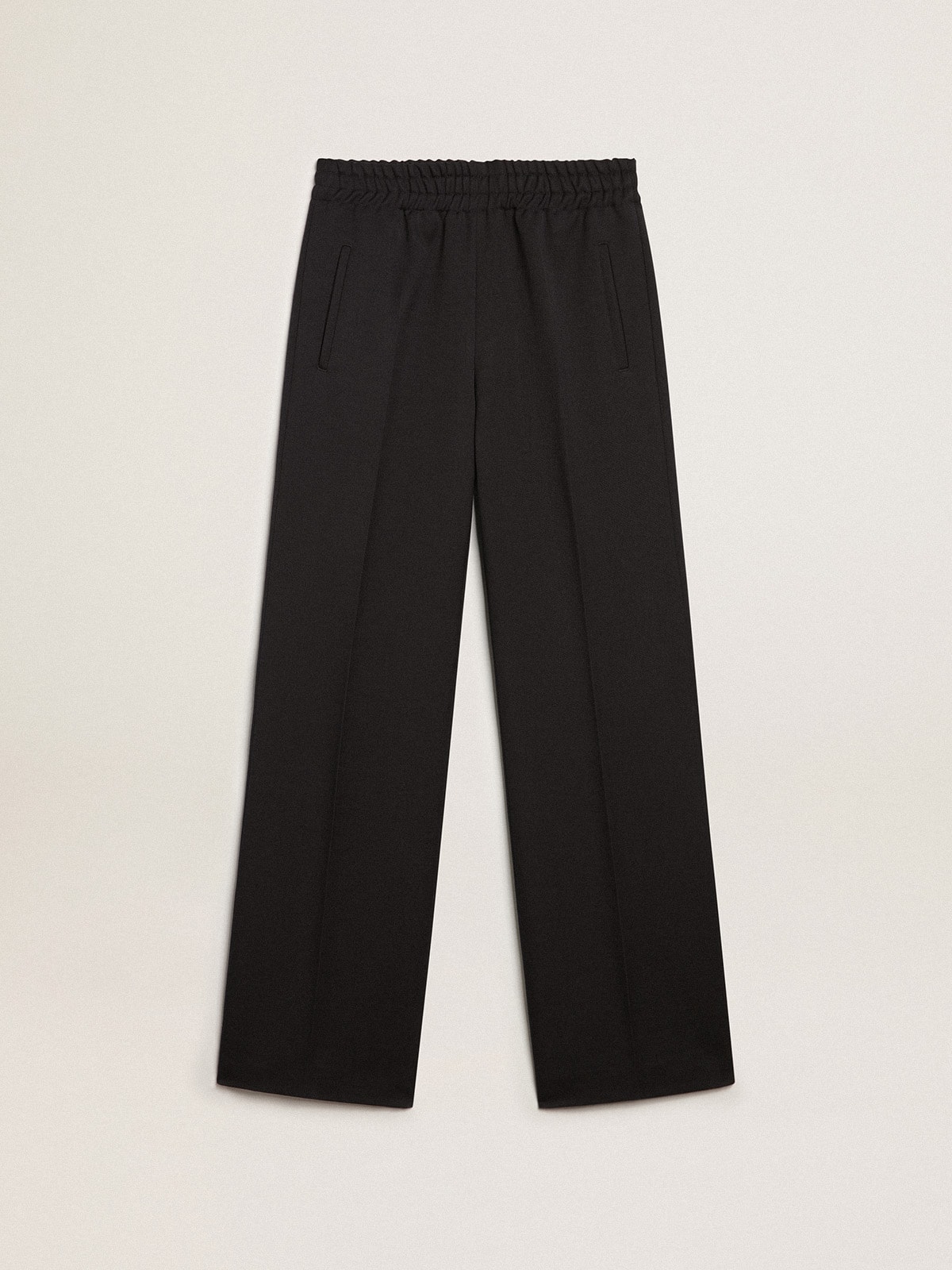 Golden Goose - Women&rsquo;s sweatpants in dark blue wool gabardine in 