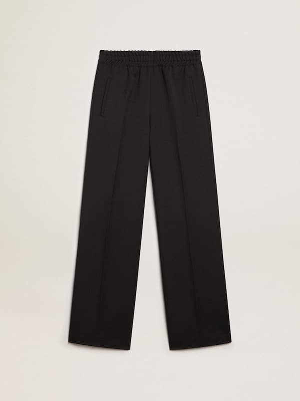 Golden Goose - Women&rsquo;s sweatpants in dark blue wool gabardine in 
