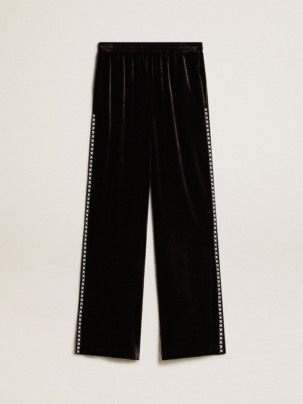 Golden Goose - Black joggers with white embroidery in 
