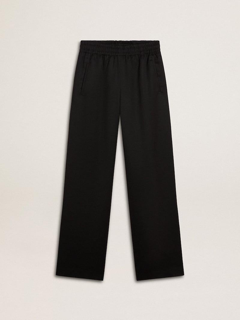 Pantalon de jogging pour femme en laine légère noire