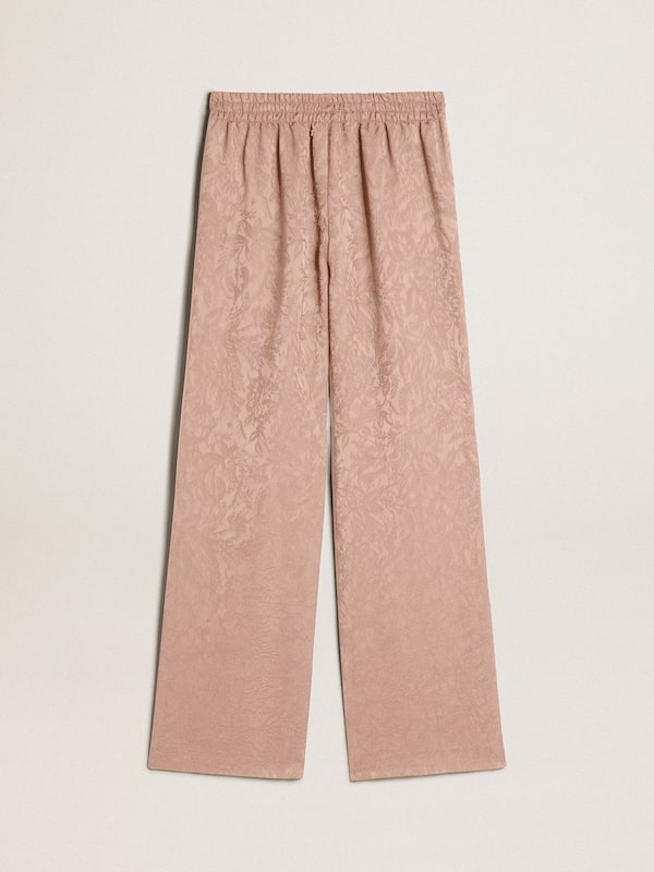 Golden Goose - Women's pink viscose pants with floral pattern in 