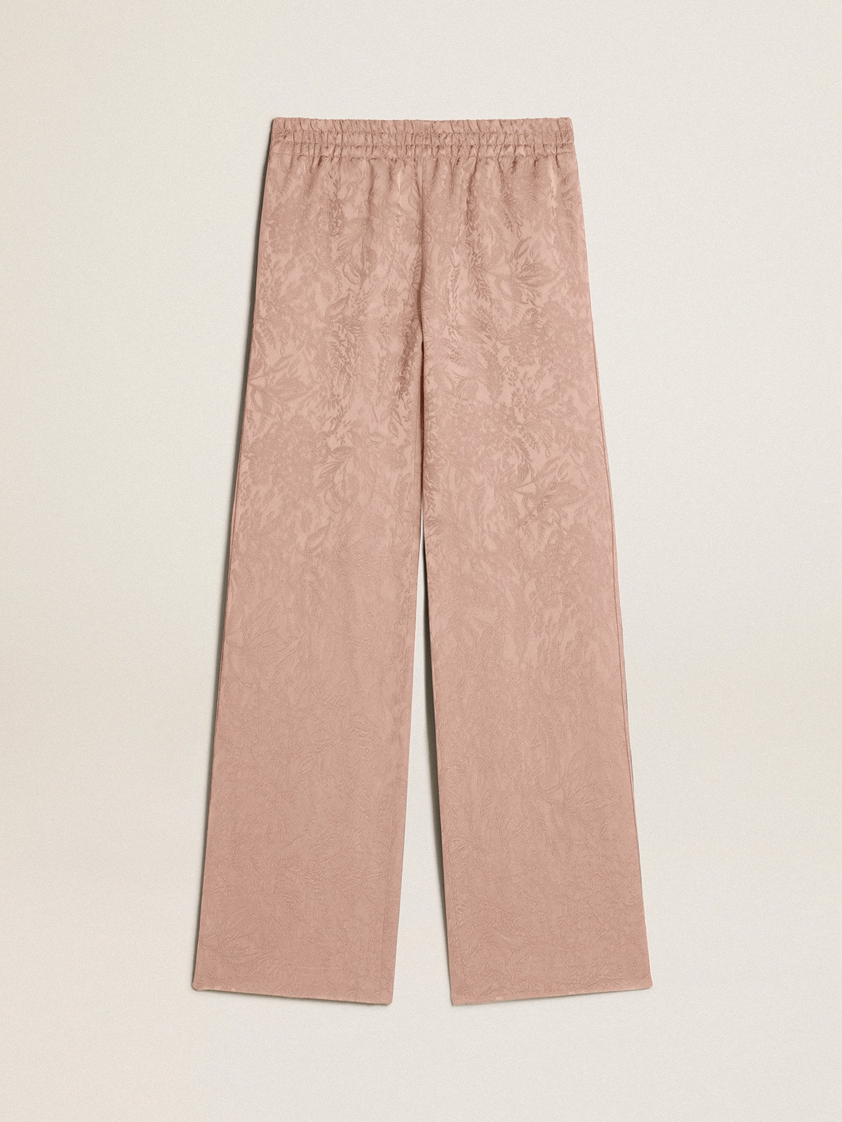 Golden Goose - Women's pink viscose pants with floral pattern in 