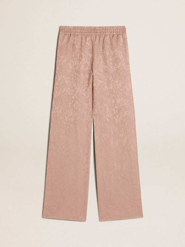 Golden Goose - Women's pink viscose pants with floral pattern in 