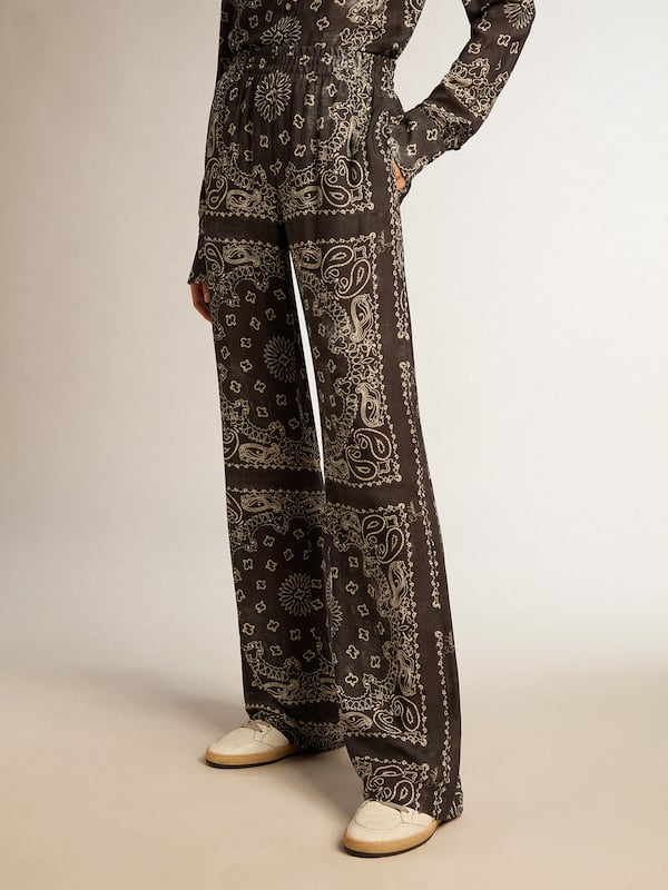 Golden Goose - Anthracite-gray joggers with paisley print in 