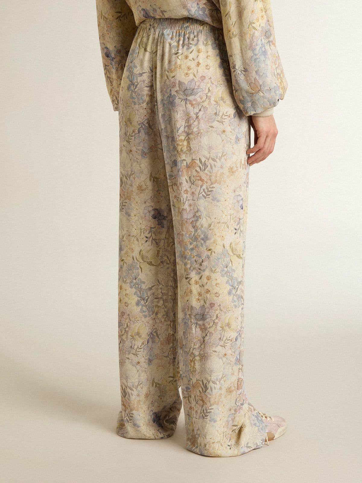 Golden Goose - Pantalone jogging da donna multicolor con stampa floreale in 