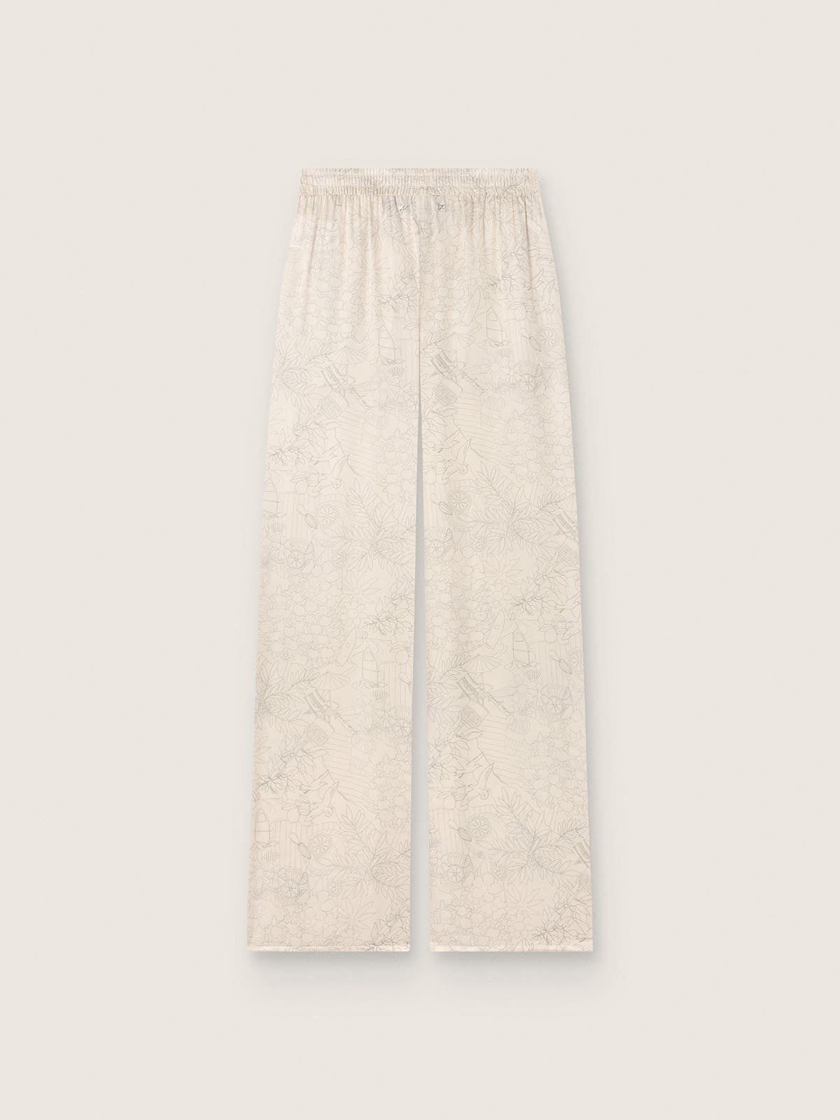 Golden Goose - Pantaloni da donna in raso misto seta jacquard avorio in 