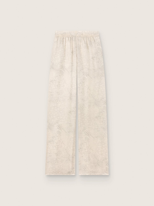 Golden Goose - Women's pants in ivory silk blend jacquard satin in 