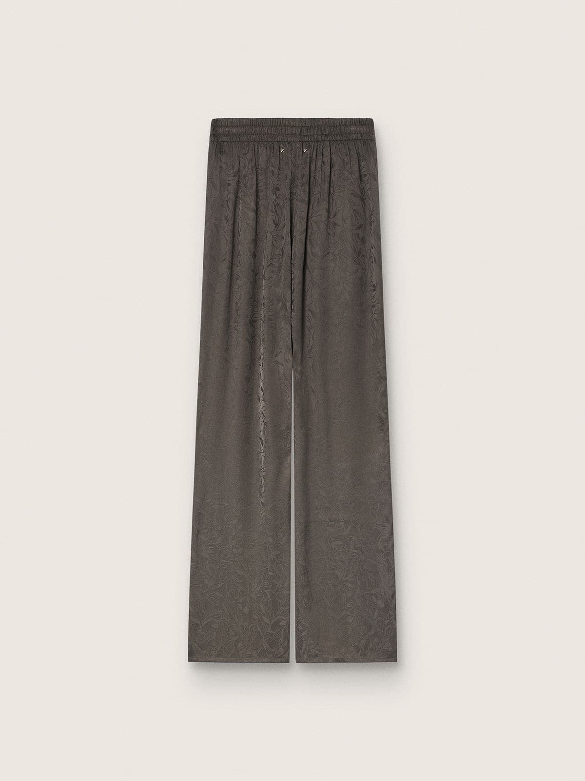 Pantal&oacute;n de mujer en raso jacquard negro