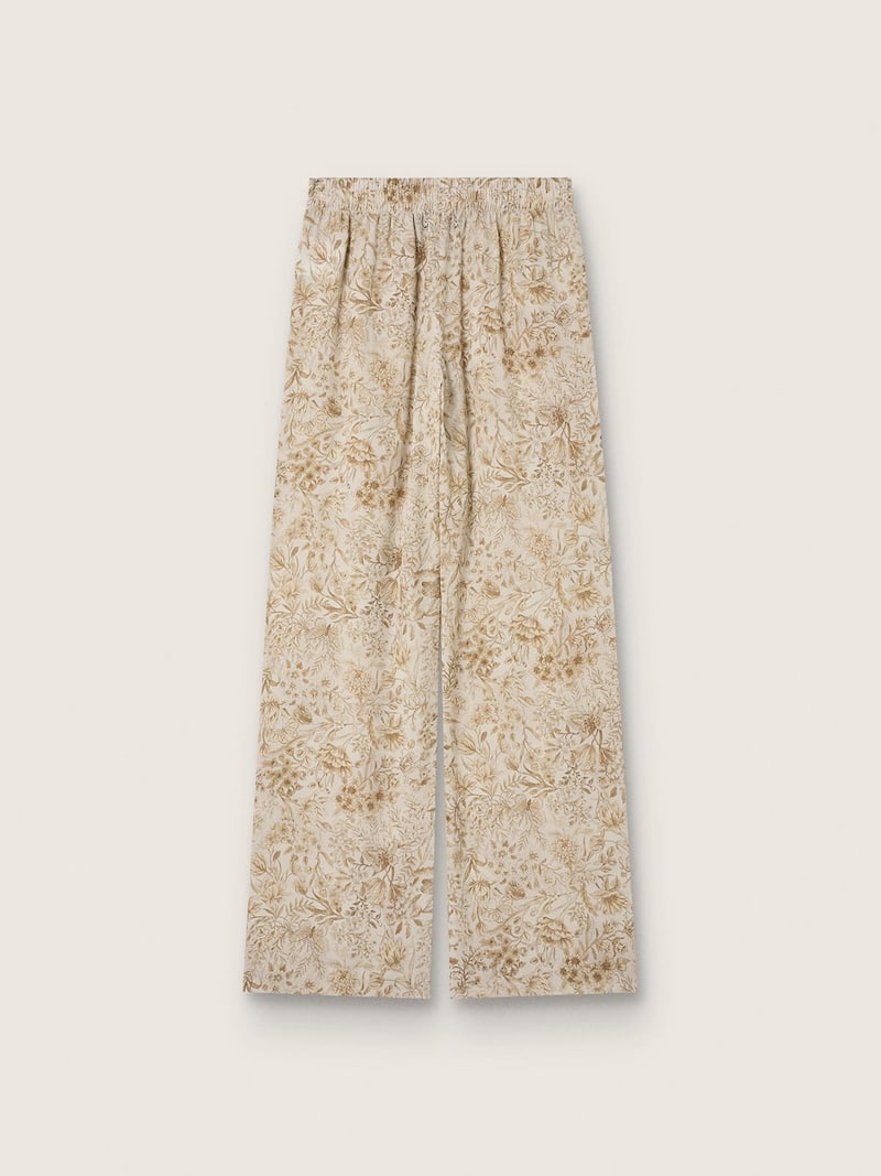 Golden Goose - Damen-Jogginganzughose mit floralem Druck in Creme- und Beiget&ouml;nen in 