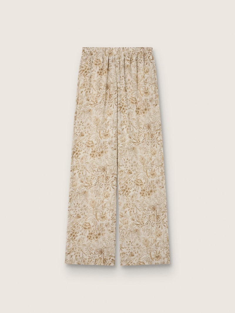 Golden Goose - Damen-Jogginganzughose mit floralem Druck in Creme- und Beiget&ouml;nen in 